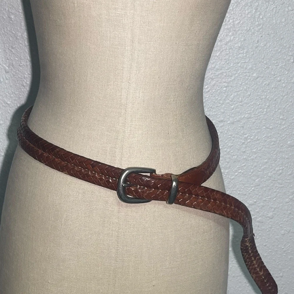 Coach vintage Braided Brown Leather Belt size 40”